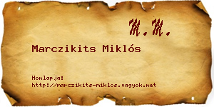 Marczikits Miklós névjegykártya