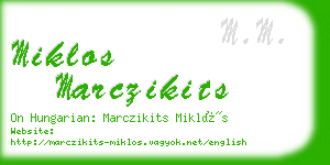 miklos marczikits business card